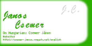 janos csemer business card
