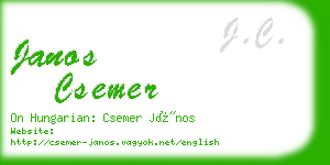 janos csemer business card